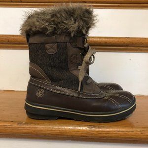 Northside Size 7 Brown Faux Fur Lining Winter Boots.